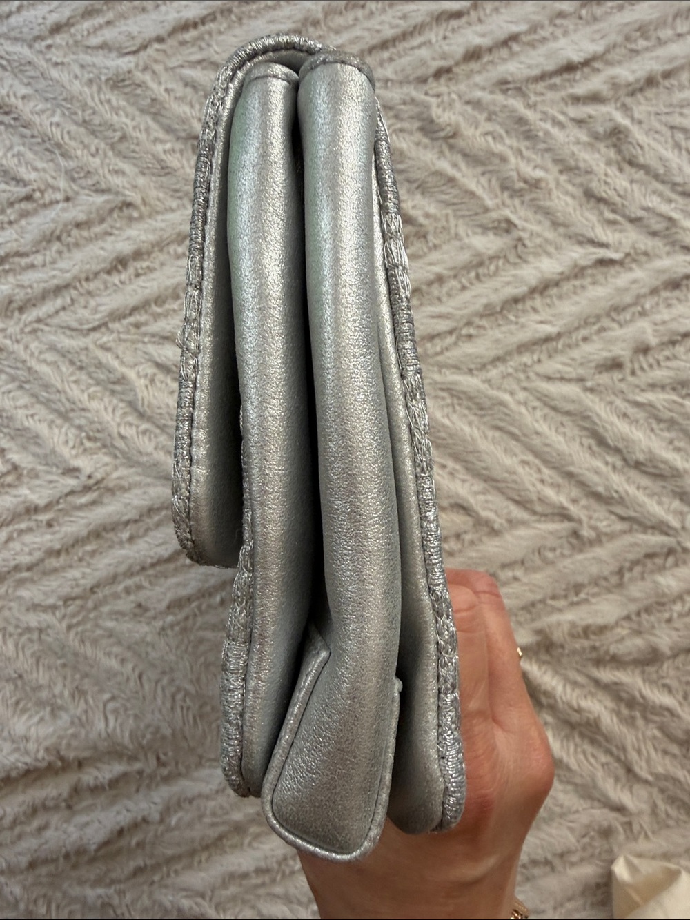 Salvatore Ferragamo Metallic Silver Chain-Handle Clutch - Picture 4 of 11